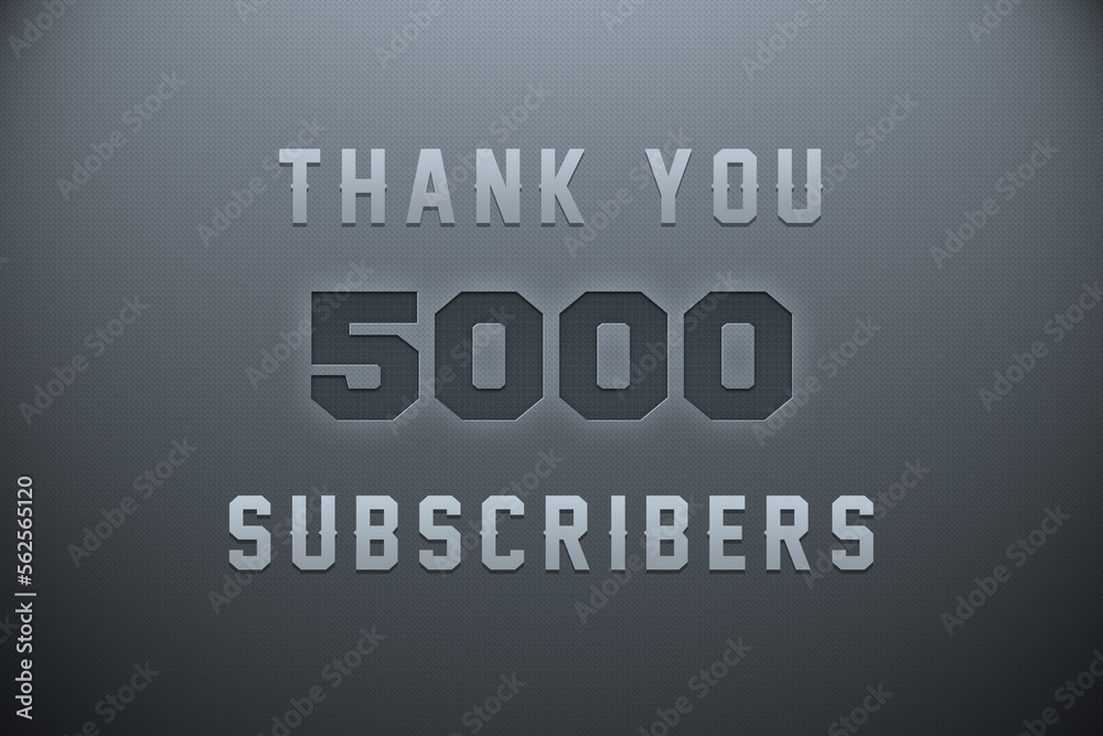 5000 subscribers celebration greeting banner with Metal Engriving Design