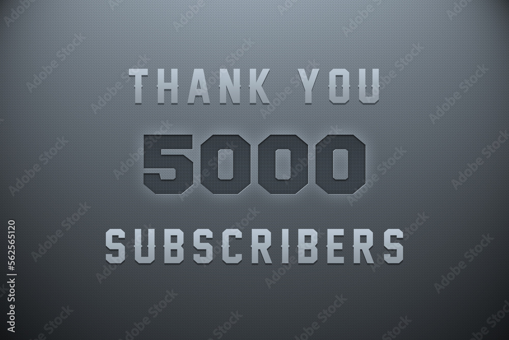5000 subscribers celebration greeting banner with Metal Engriving Design 5000 subscribers celebration greeting banner with Metal Engriving Design