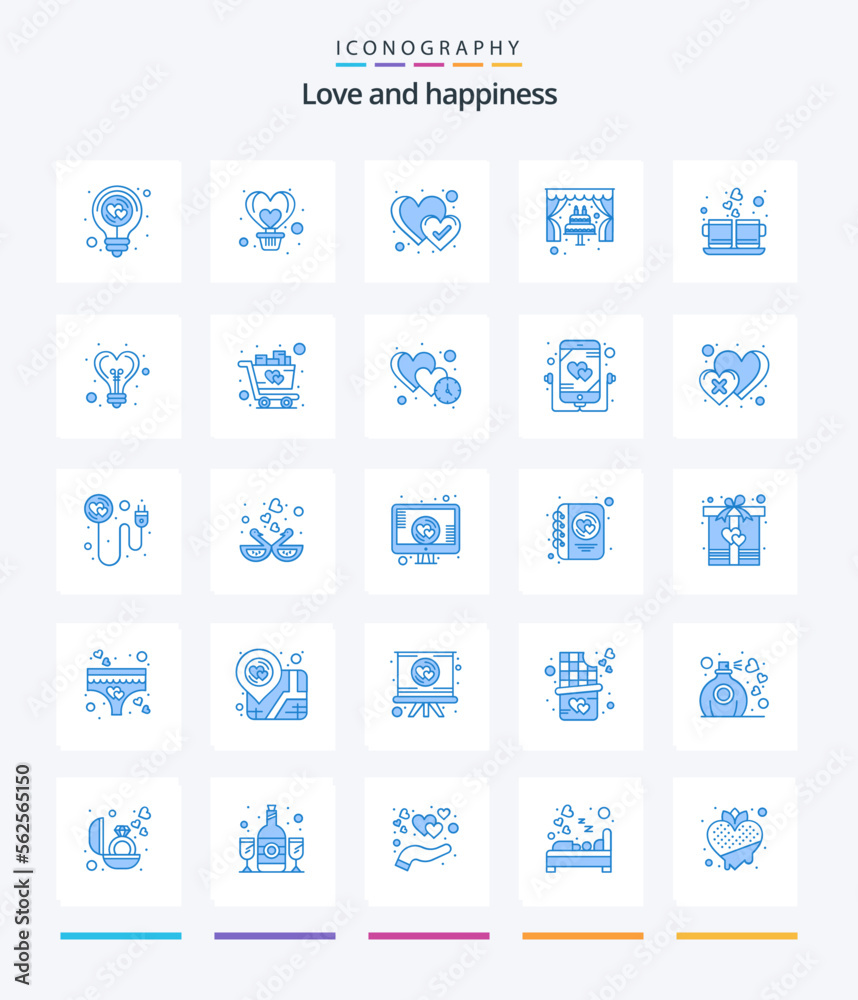 Creative Love 25 Blue icon pack  Such As coffee. romantic. heart. arch. like