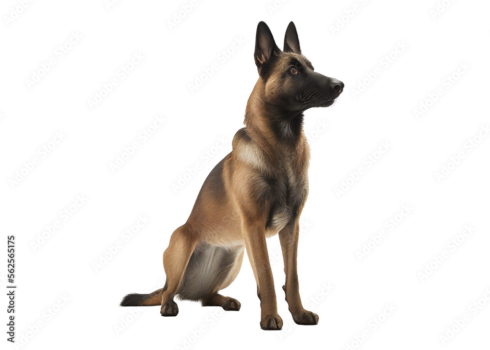 Belgian Shepherd Dog Malinois isolated, generative ai , PNG Belgian Shepherd Dog Malinois isolated, generative ai , PNG
