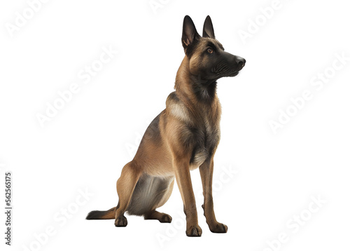 Belgian Shepherd Dog Malinois isolated, generative ai , PNG