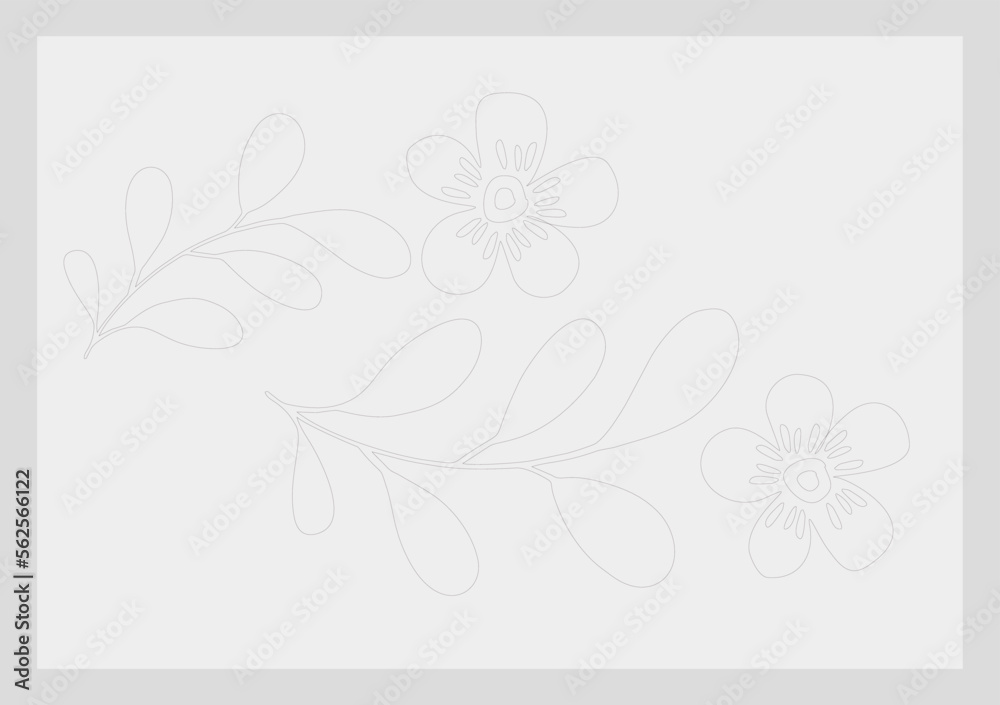 Floral abstract art background vector. Fancy wallpapers, leaves, flowers, trees. Minimal Design for packaging, prints, wall decoration.