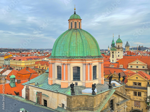 Beautiful city view of architecture in Old Town, Prague.