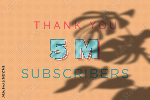 5 Million  subscribers celebration greeting banner with nique Design photo