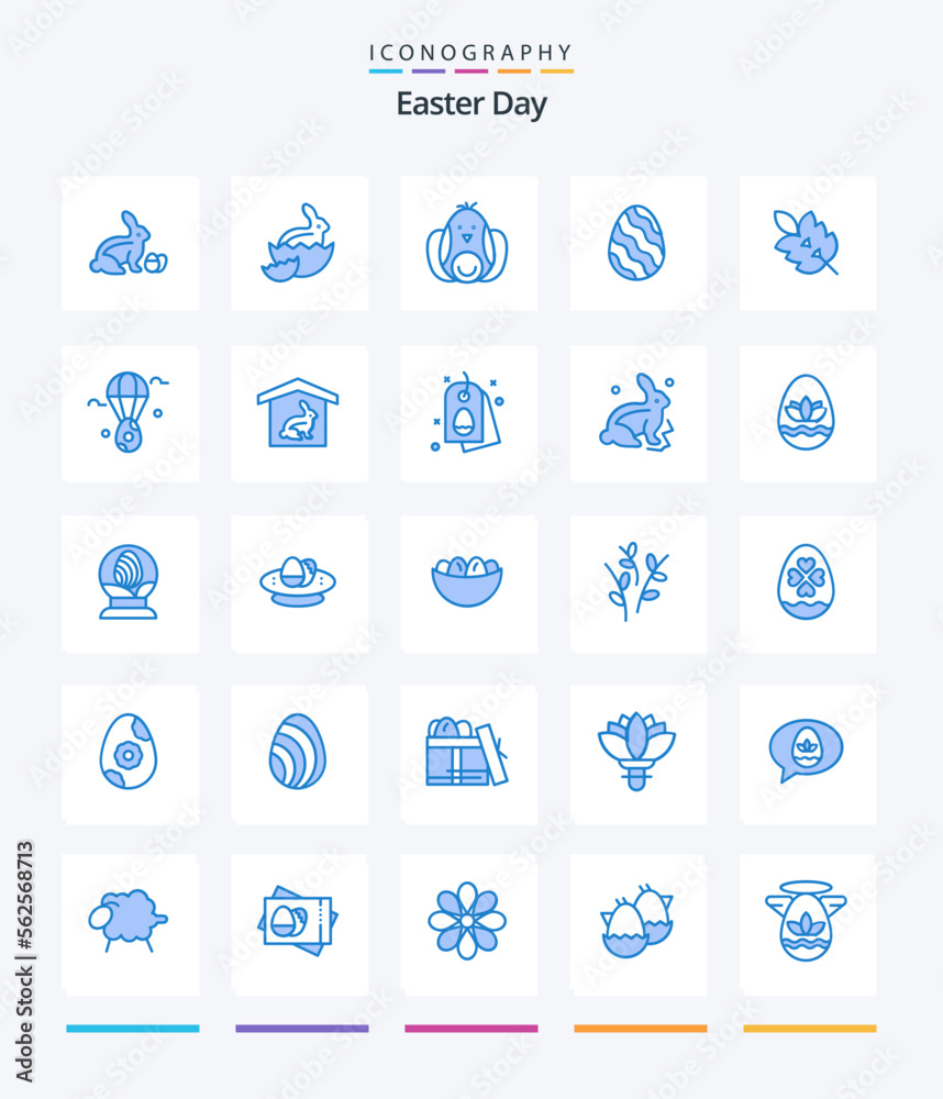 Creative Easter 25 Blue icon pack  Such As egg. plant. egg. leaf. ecology