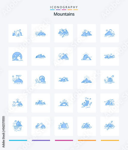 Creative Mountains 25 Blue icon pack Such As hill. sun. landscape. nature. hill