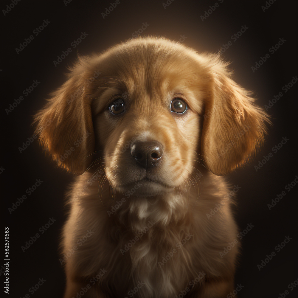 portrait of a dog golden retriever puppy