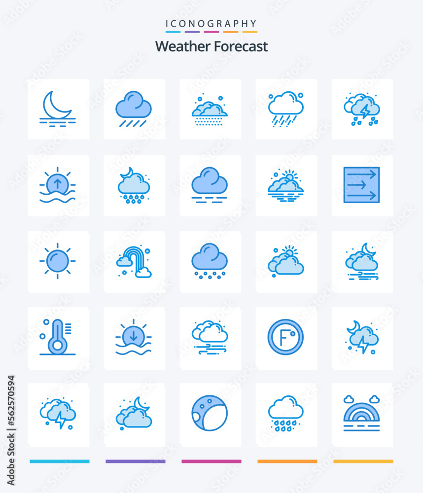 Creative Weather 25 Blue icon pack  Such As sea. day. weather. light. rain
