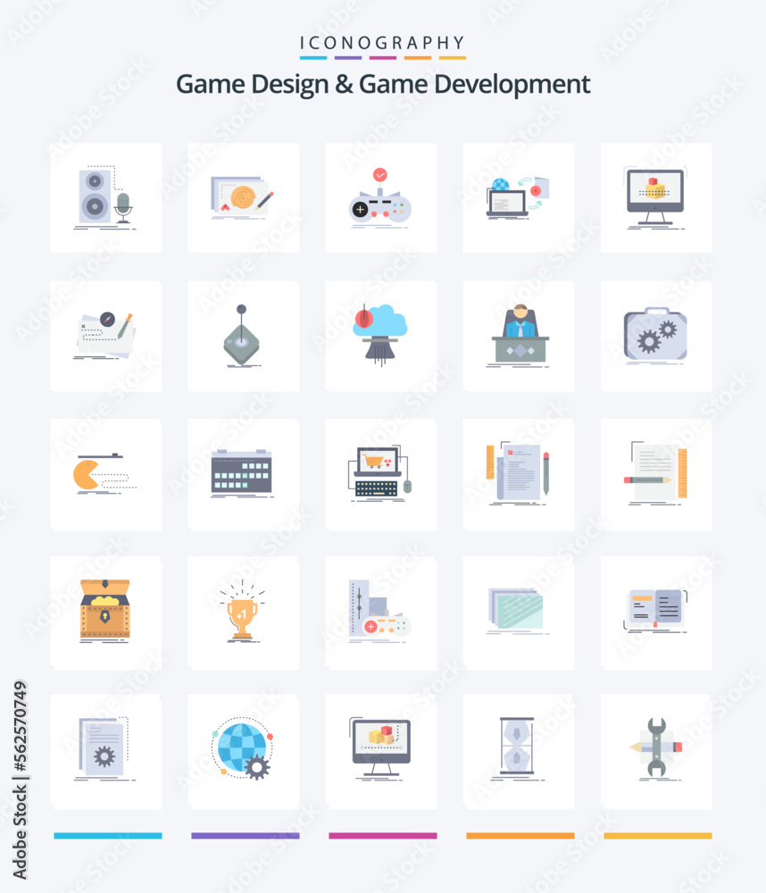 Creative Game Design And Game Development 25 Flat icon pack  Such As game. disc. complete. gaming. game