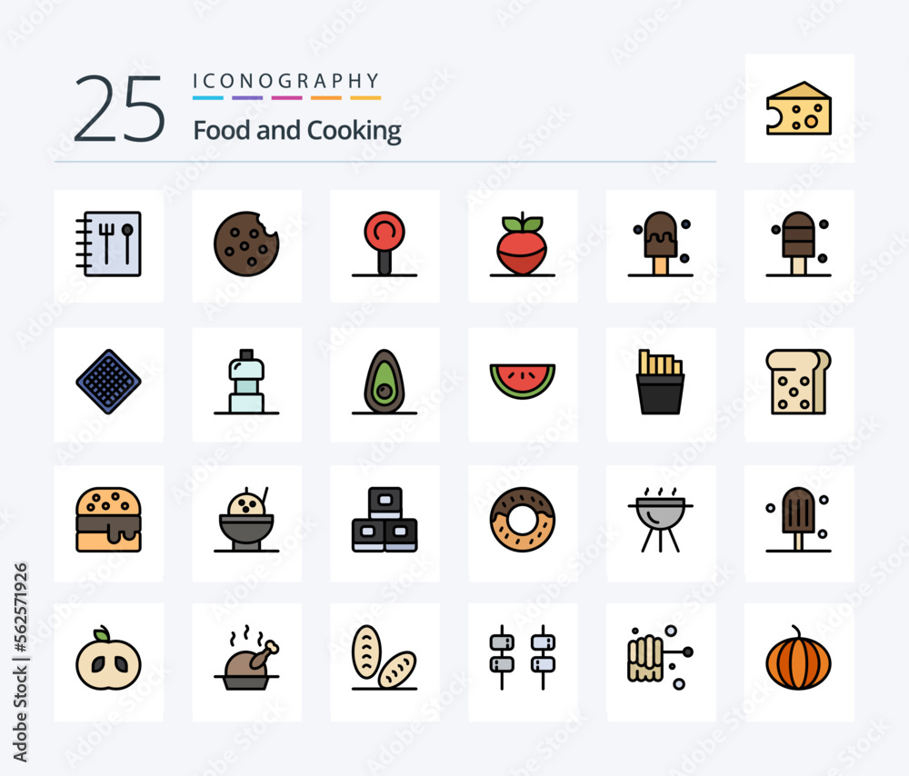 Food 25 Line Filled icon pack including food. water. vegetable. waffle. food