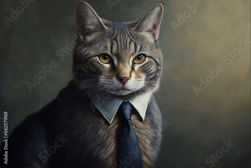 cat man in business suit  AI generate