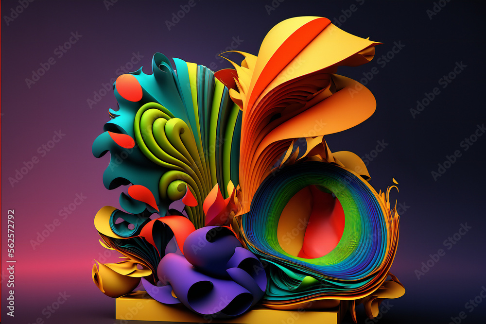 Unleashing the Power of 3D Abstract Geometry in Graphic Design: A Render Illustration Showcasing the Intersection of Shapes, Forms, Patterns, Colors and Concepts to Create a Unique Visual Experience Unleashing the Power of 3D Abstract Geometry in Graphic Design: A Render Illustration Showcasing the Intersection of Shapes, Forms, Patterns, Colors and Concepts to Create a Unique Visual Experience
