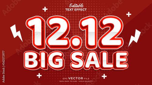 Wallpaper Mural Editable text effect - 12.12 Promotion Sale 3d template style Torontodigital.ca