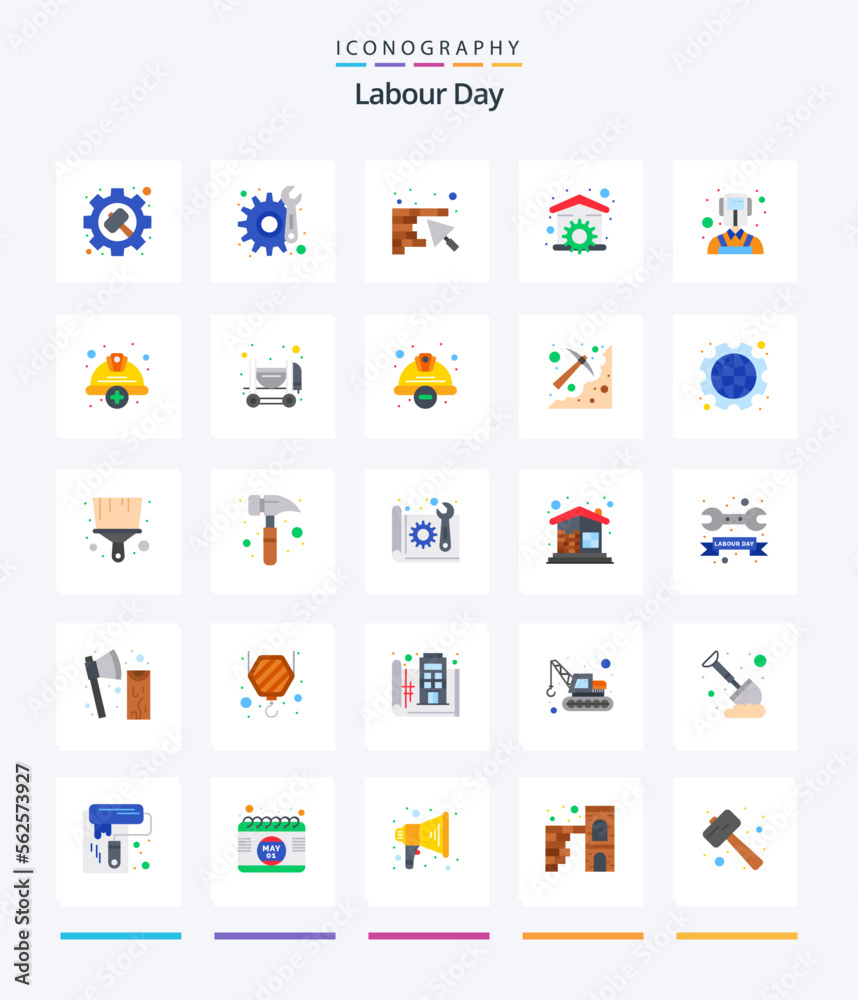Creative Labour Day 25 Flat icon pack  Such As professions. wrench. construction. tool. household