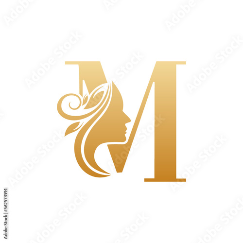 Initial M face beauty logo design templates