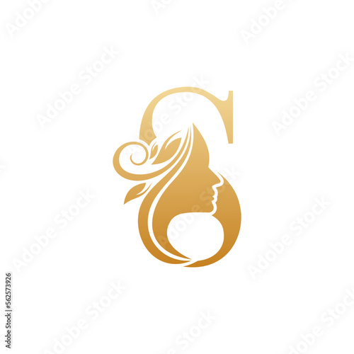 Initial S face beauty logo design templates