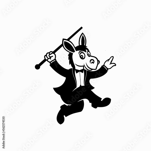 dancing donkey in tuxedo vector