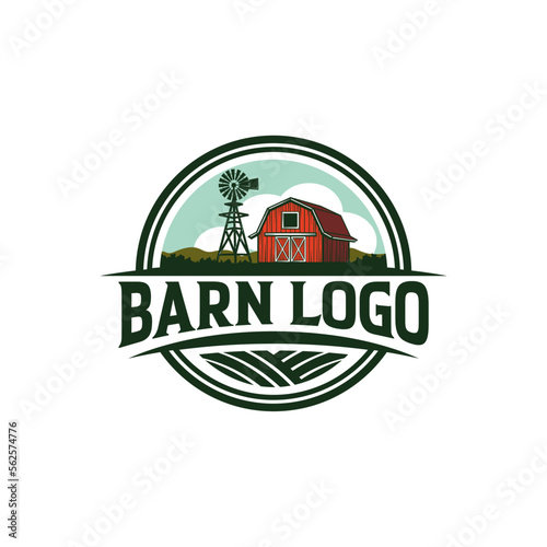 farm windmill barn emblem logo