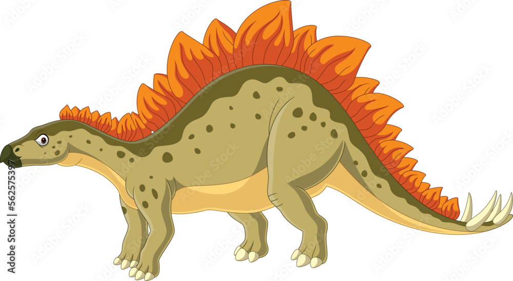 Fototapeta premium Cartoon stegosaurus on white background