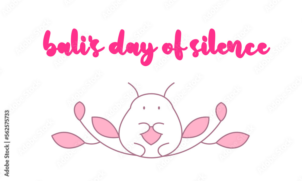 Bali Day of Silence or Nyepi greetings with cute character meditating pose. Bali Day of Silence or Nyepi greetings with cute character meditating pose.