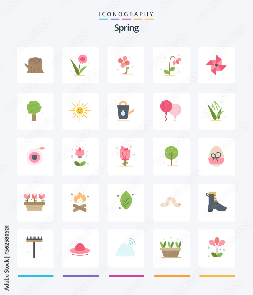 Creative Spring 25 Flat icon pack  Such As brightness. nature. spring. apple tree. tree