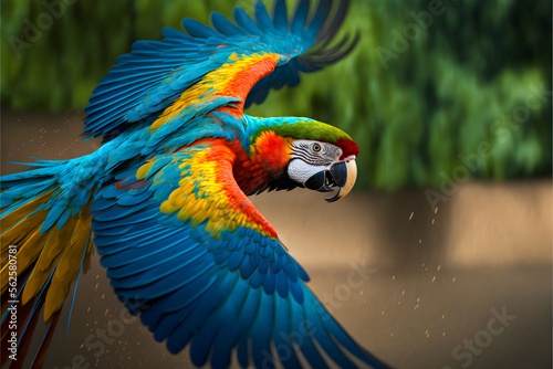 Macaw in action with generative AI technology