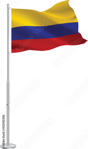 Free Download Isolated waving national flag of Colombia on flagpole - GFXLoad