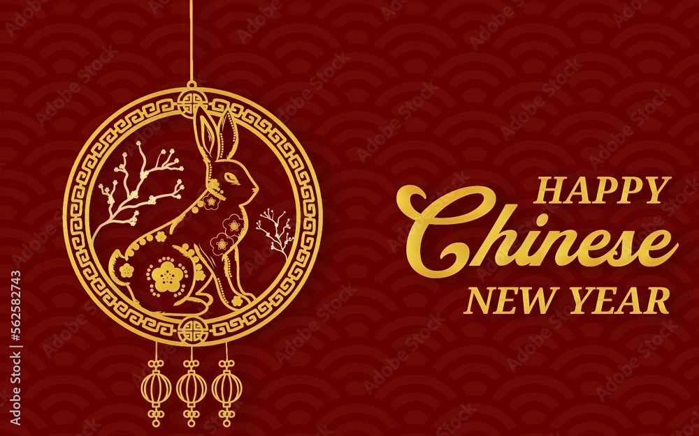 Happy Chinese New Year. Background, Paper cut Concept