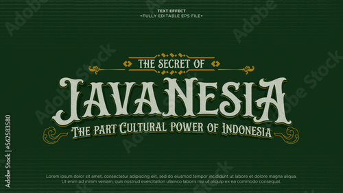 Javanese Text Effect. Indonesian Cultural Theme