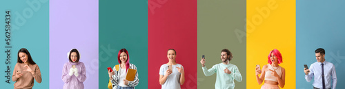 Group of modern people with...