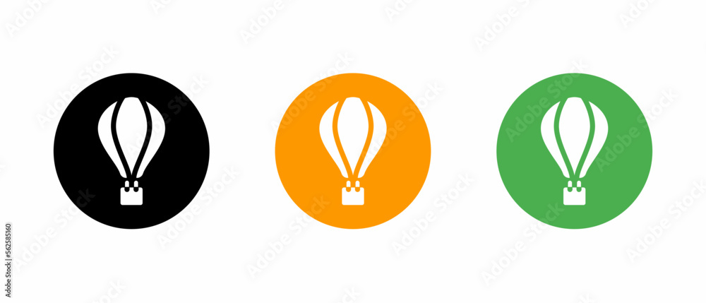 Hot air balloon icon vector template illustration set. Stock vector. Hot air balloon icon vector template illustration set. Stock vector.