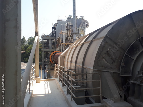 Lime kiln in a pulp production plant photo