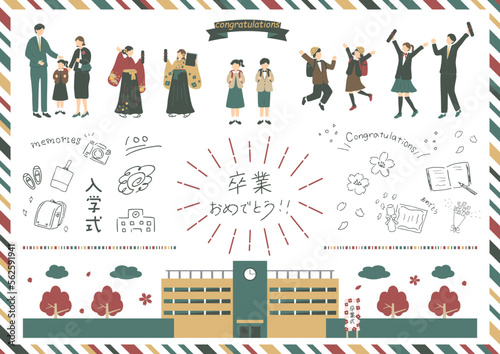 卒業式　入学式　素材集
