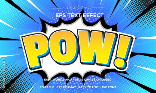 Editable text effect pow fruit style