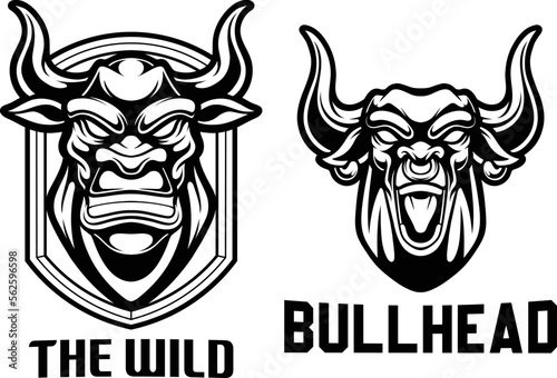 set collection of bull logo design for esport and sport team