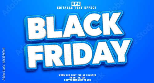Black Friday 3d editable text effect vector eps template 
