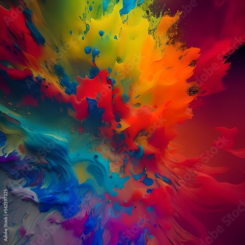 Abstract flying splash liquid color paint waves © AlexArty