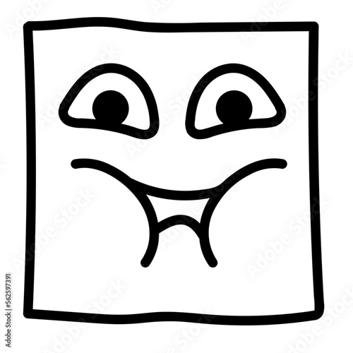 Expression Square Emoji Character