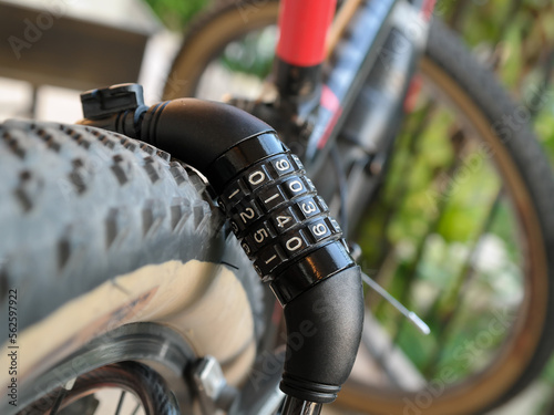bicycle lock with combination of numbers, bike lock concept