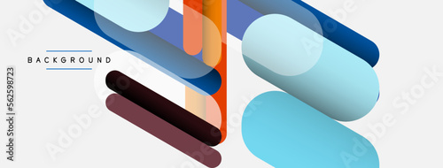 Overlapping round shapes and lines background. Vector illustration for wallpaper banner background or landing page