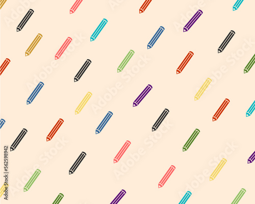 seamless pattern with colorful pencils