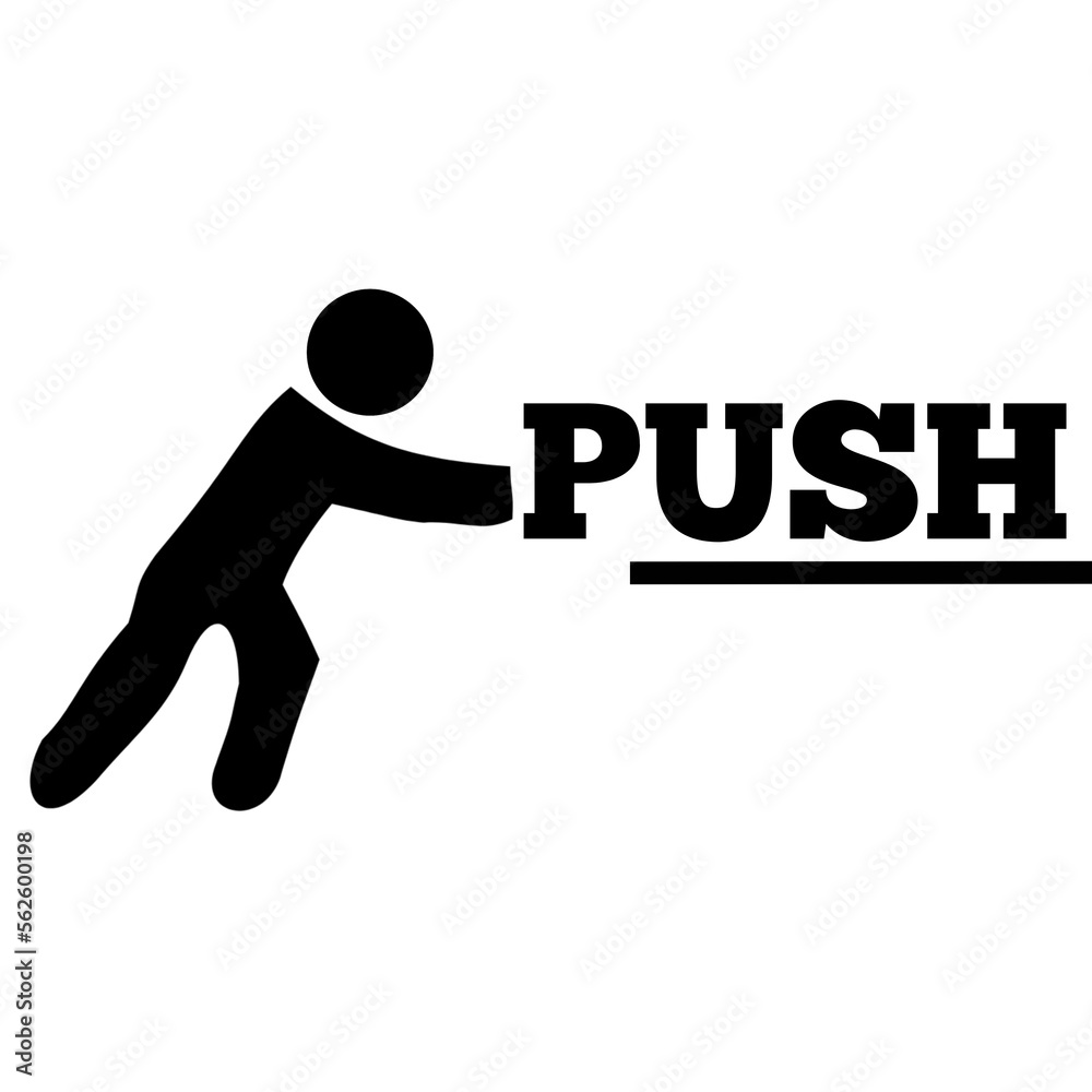 person with a sign push person with a sign push