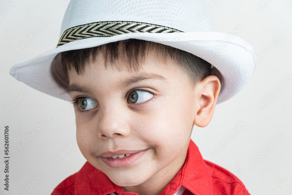 Cute boy with classic clothes - With white hat Cute boy with classic clothes - With white hat
