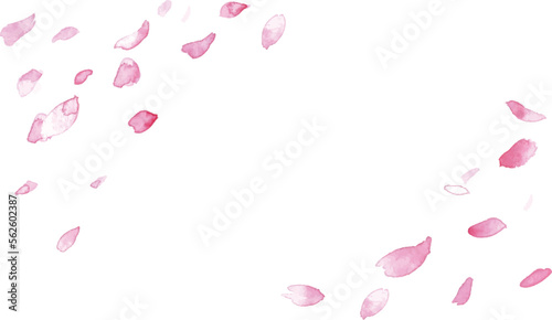 水彩画。水彩タッチの桜背景。春の桜ベクターイラスト。桜の花びらの和風背景。
Watercolor painting. Cherry blossom background with watercolor touch. Spring cherry blossom vector illustration. Japanese style frame background of cherry blossom