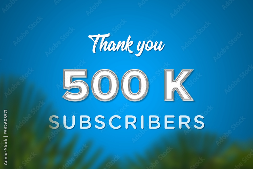 500 K  subscribers celebration greeting banner with Glass Design