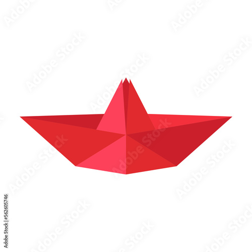 Red Flat Origami Shape 10