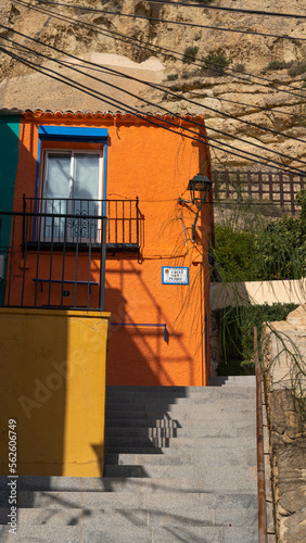 Orange Cozy spanishl house under the hill in Alicante, Spain photo