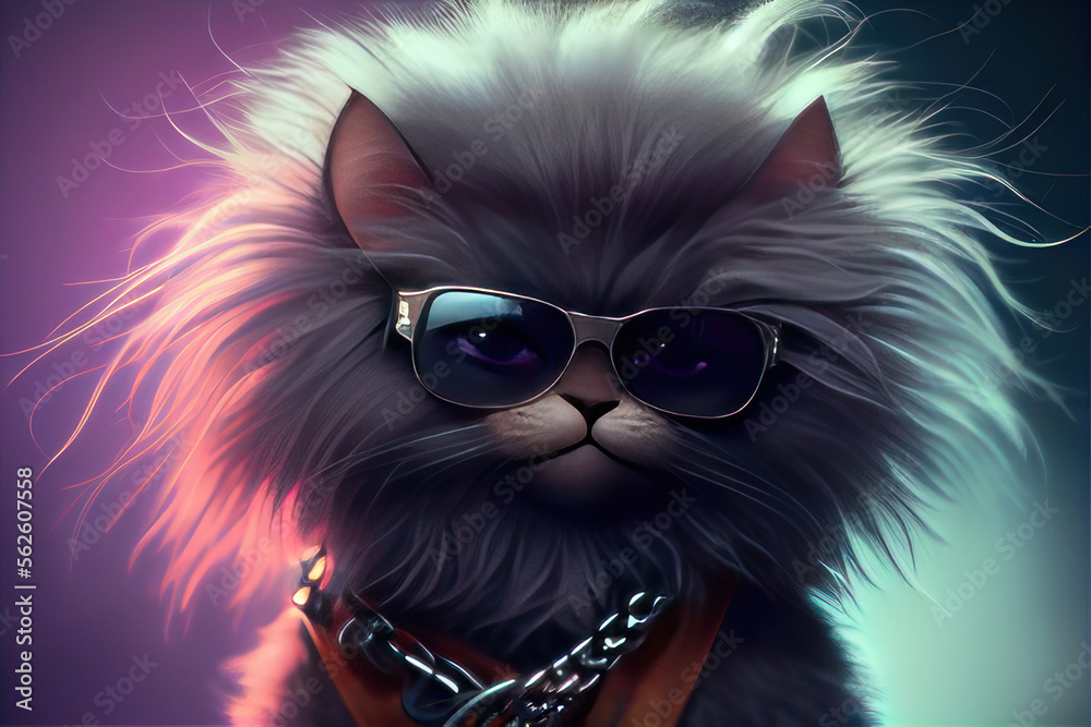 cool cat with glasse AI generated