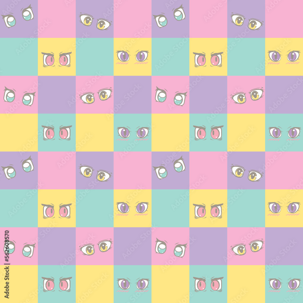 cute kawai colorfull eye seamless pattern cute kawai colorfull eye seamless pattern