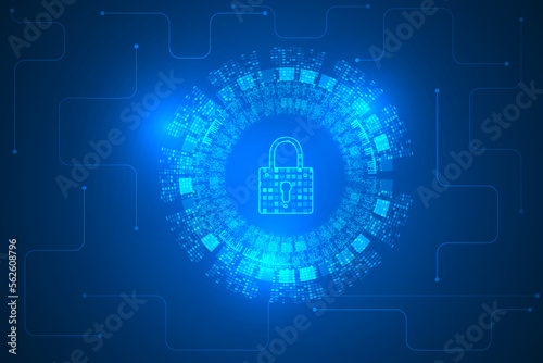 cyber top security and safety protection technology abstract. padlock privacy and high security background.